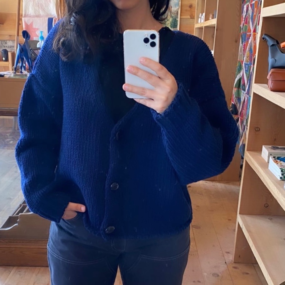 Babaa cardigan no57 navy wool - Picture 4 of 4